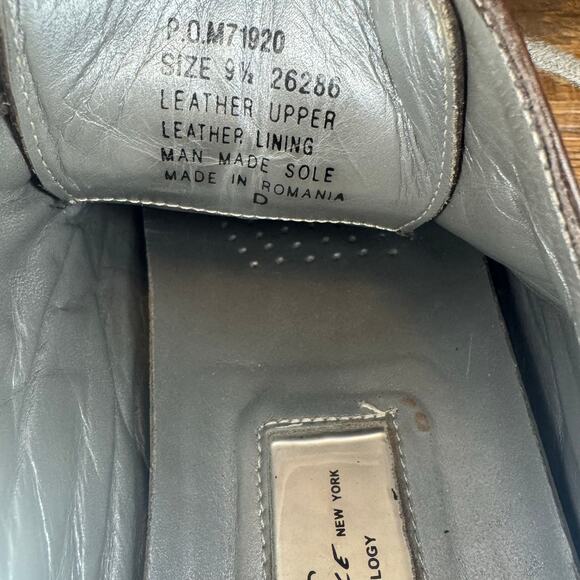 Kenneth Cole dark brown leather dress shoes 9.5 P.O.M71920 square toe oxford - Picture 7 of 12